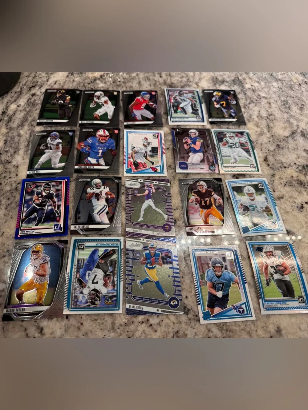 20pc NFL Trading Card Lot - Blue and Black Accents FB1